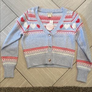 BNWT Jessica Simpson Button Down heart/valentines sweater/cardigan